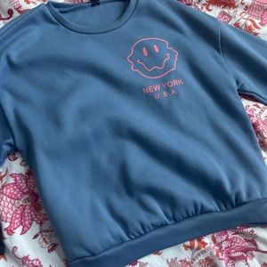 shein smiley face sweatshirt size s